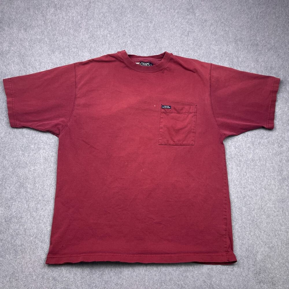 vintage chaps ralph lauren pocket t-shirt red cotton xl‎